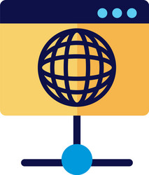 webpage template with sphere browser flat style vector image