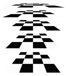 3d chessboard checkerboard pattern in perspective vector image