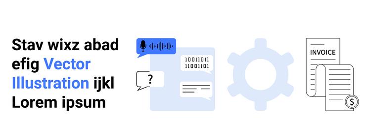 digital communication data processing vector image