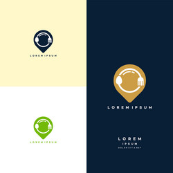 Food point logo designs concept near me vector