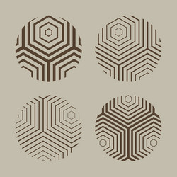geometric pattern editable stroke hexagon line vector image