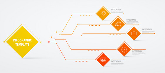 Infographics stepwise structure with 5 steps vector