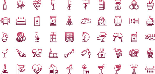 Isolated wine icon set design Royalty Free Vector Image