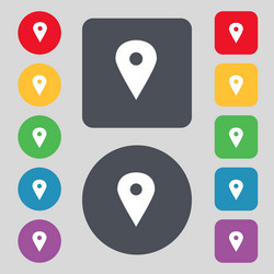 map pointer gps location icon sign a set of 12 vector image