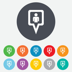 map pointer user sign icon marker symbol vector image