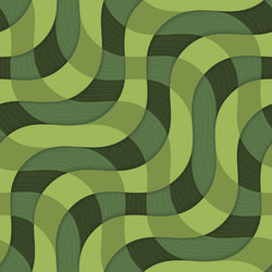 retro 3d green overlapping waves with texture vector image