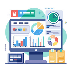 business performance analysis ui and ux vector image