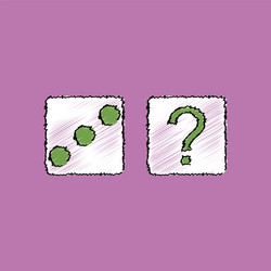 flat shading style icon dice and question mark vector image