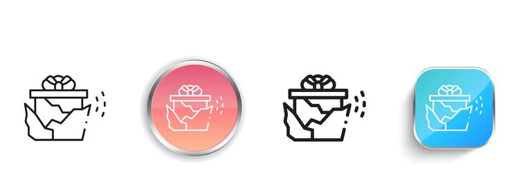 gift wrapping icon thin linear regular and button vector image
