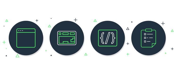 set line keyboard programming language syntax vector image