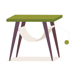 Stylish table for interior with hammock cat vector