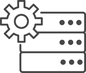 database server gear technology icon line design vector image