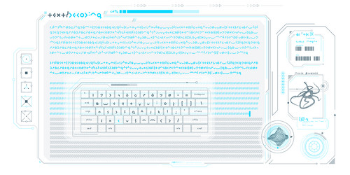 futuristic hud interface for processing server vector image