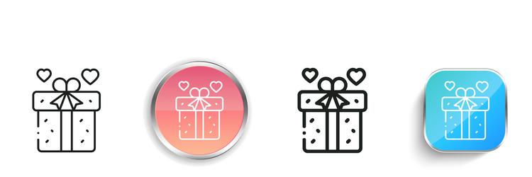 gift icon thin linear regular and button style vector image