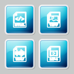 set line html file document tiff wav and mp4 icon vector image