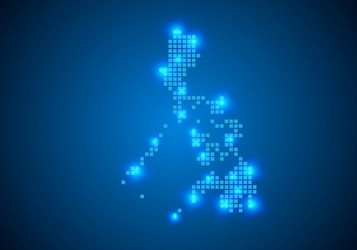 abstract blue background with map internet line vector image