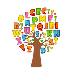 art tree with letters of alphabet for your design vector