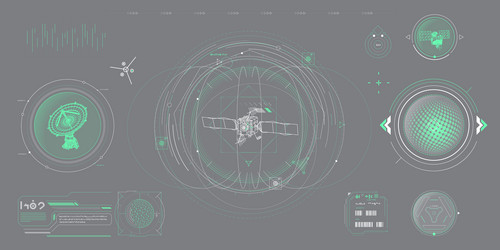 data elements for sci-fi interface vector image