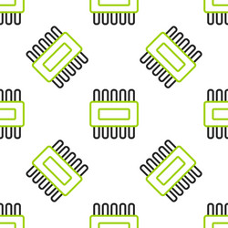 line computer processor with microcircuits cpu vector image