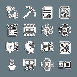 set line smart contract asic miner cpu mining vector image