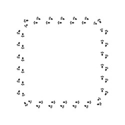 square frame with bunny pawprints hare feet steps Vector Image