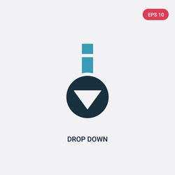 Two color drop down icon from user interface vector