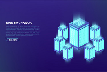 big data concept of processing center vector image