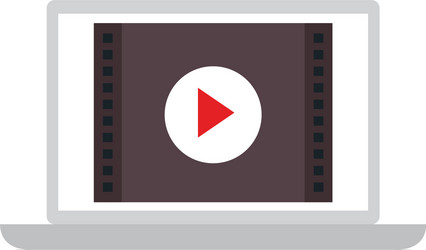 computer laptop with media player interface vector image