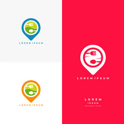 Food point logo designs concept near me vector