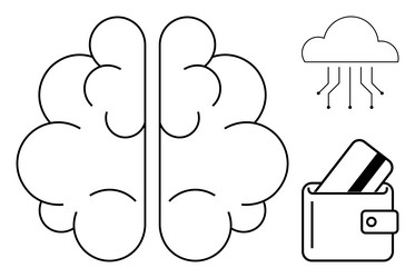 integration of brain cloud computing and digital vector image