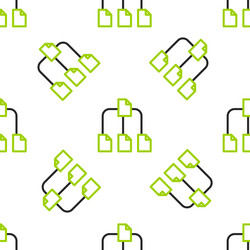 line folder tree icon isolated seamless pattern vector image