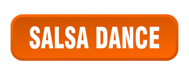 salsa dance button square 3d push vector image