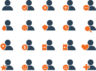 set users line icon humans with different vector image