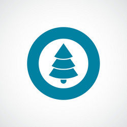 Christmas tree icon bold blue circle border vector