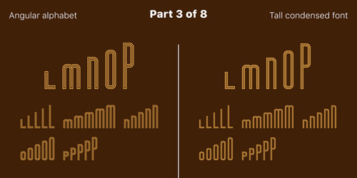 condensed outlined sans serif font angular set vector image