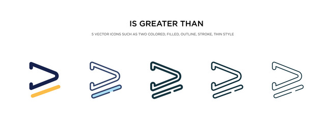 is greater than or equal to icon in different vector image