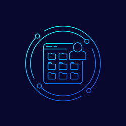 user files icon personal data in folders linear vector image