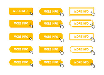 more info button with pointer clicking web vector image