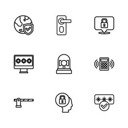 set line lock security keypad access panel vector image
