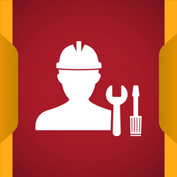 worker with work tool icon for web and mobile vector image