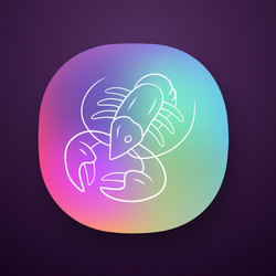 crayfish app icon underwater sea animals lobster vector image