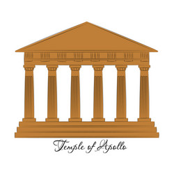 greece temple of apollo outline flat icon vector