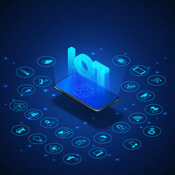 Iot isometric banner internet things digital Vector Image