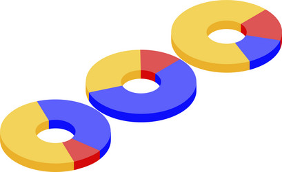 Pie charts trade icon isometric style vector