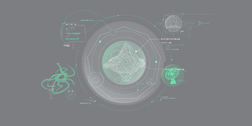 sci-fi hud interface for data research vector image