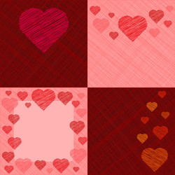 set of four valentines day cards vector