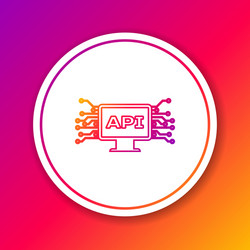 color computer api interface line icon isolated vector image