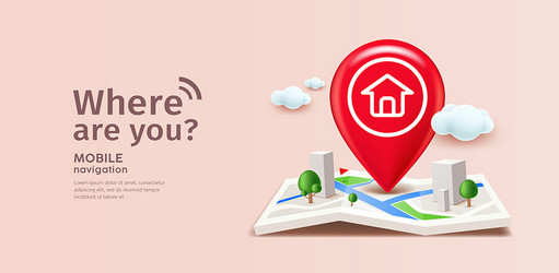 folded maps navigation red pin location icon vector image