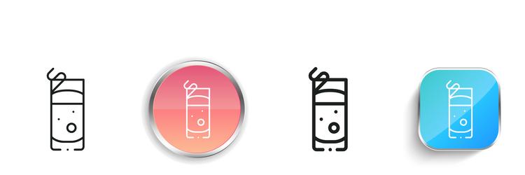gin fizz icon thin linear regular and button vector image