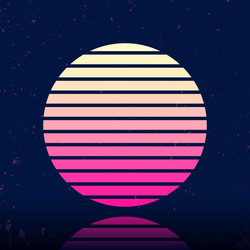 Retro Sci-Fi Sun Banner Vector Image